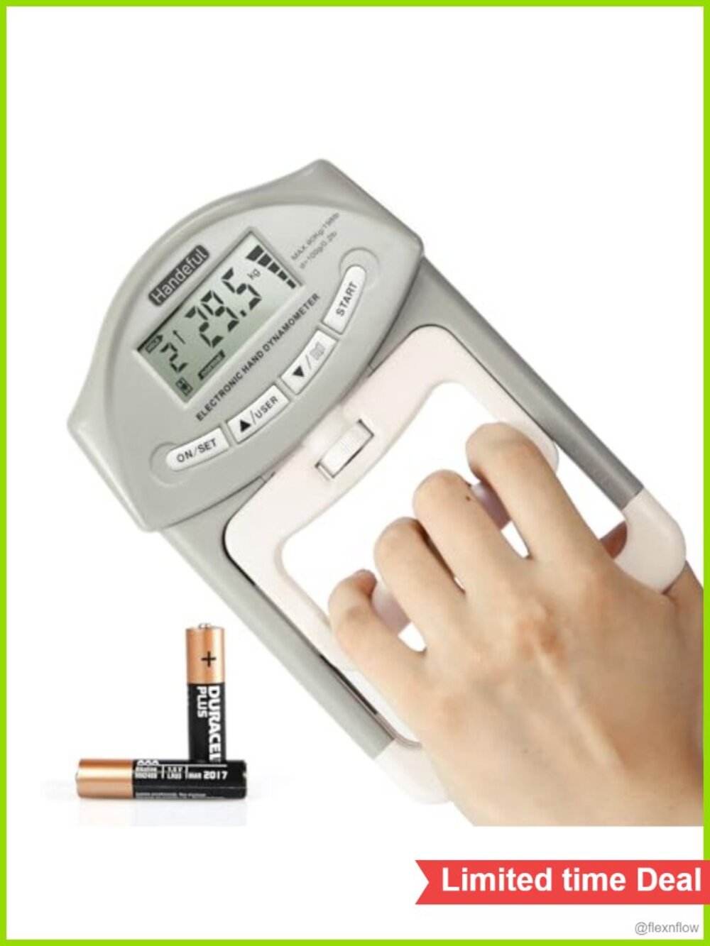 Digital Hand Grip Strength Tester Dynamometer 198Lbs Ergonomic LCD Display